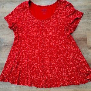 Red Polka-dot Short Sleeve Shirt